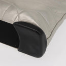 PRADA Tote Bag Leather Silver Auth bs32078-14