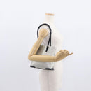 PRADA Tote Bag Leather Silver Auth bs32078-21