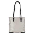 PRADA Tote Bag Leather Silver Auth bs32078-2