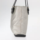 PRADA Tote Bag Leather Silver Auth bs32078-4