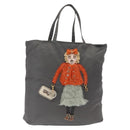 PRADA Tote Bag Nylon Gray Silver Auth bs32079-1