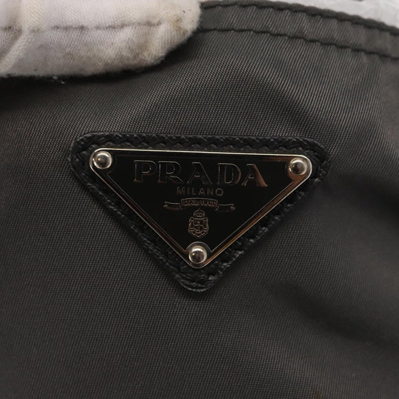 PRADA Tote Bag Nylon Gray Silver Auth bs32079