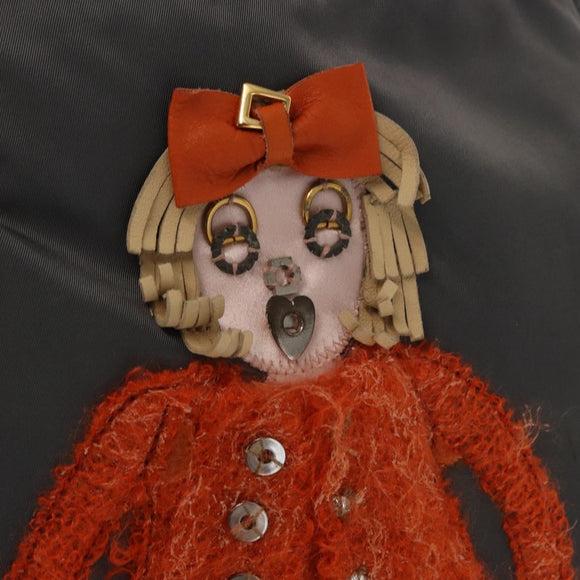 PRADA Tote Bag Nylon Gray Silver Auth bs32079