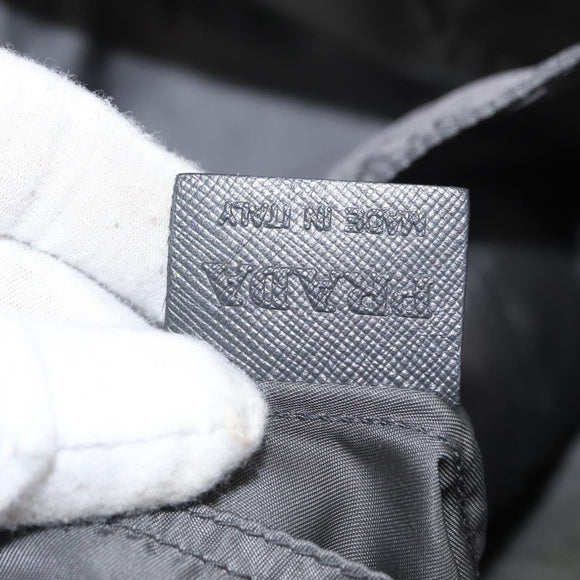 PRADA Tote Bag Nylon Gray Silver Auth bs32079