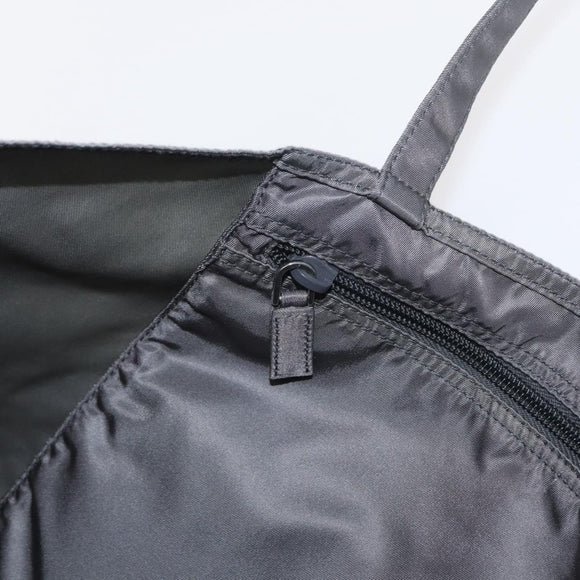PRADA Tote Bag Nylon Gray Silver Auth bs32079