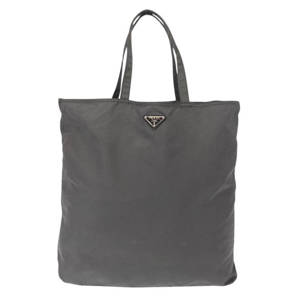PRADA Tote Bag Nylon Gray Silver Auth bs32079