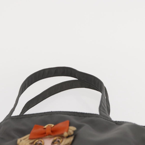 PRADA Tote Bag Nylon Gray Silver Auth bs32079