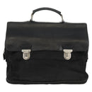 PRADA Hand Bag Nylon Leather Black Silver Auth bs32080-13