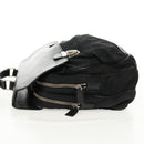 PRADA Hand Bag Nylon Leather Black Silver Auth bs32080-4