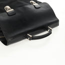 PRADA Hand Bag Nylon Leather Black Silver Auth bs32080-7