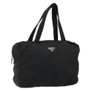PRADA Tote Bag Nylon Black Silver Auth bs32081-1