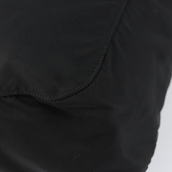 PRADA Tote Bag Nylon Black Silver Auth bs32081