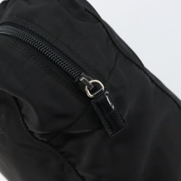 PRADA Tote Bag Nylon Black Silver Auth bs32081