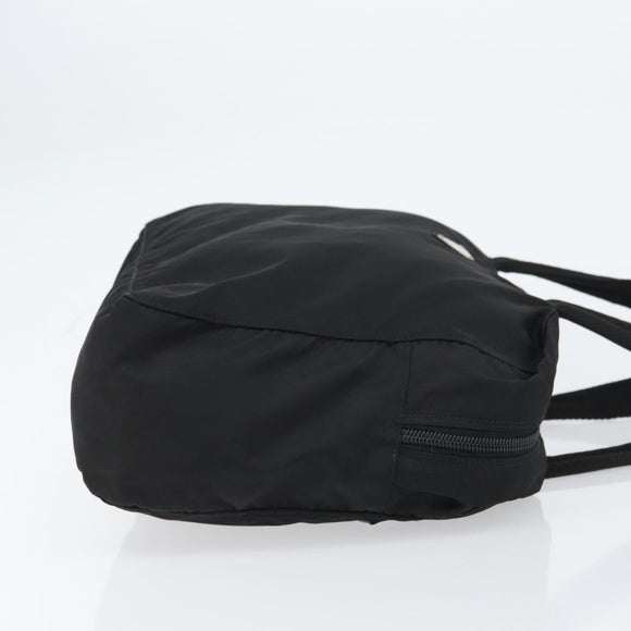 PRADA Tote Bag Nylon Black Silver Auth bs32081