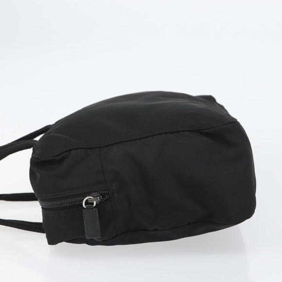 PRADA Tote Bag Nylon Black Silver Auth bs32081