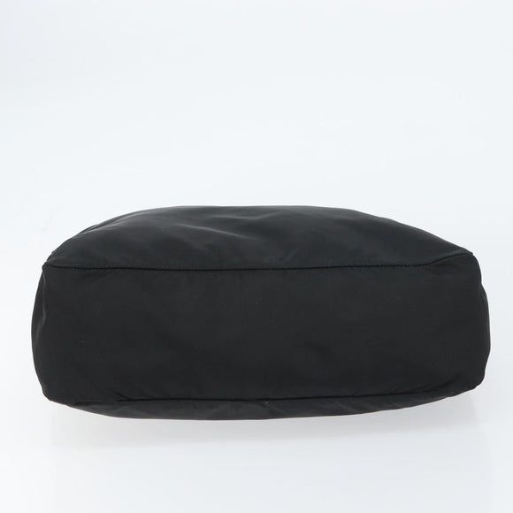 PRADA Tote Bag Nylon Black Silver Auth bs32081