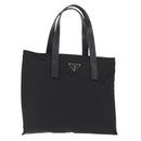 PRADA Tote Bag Nylon Black Silver Auth bs32082-1