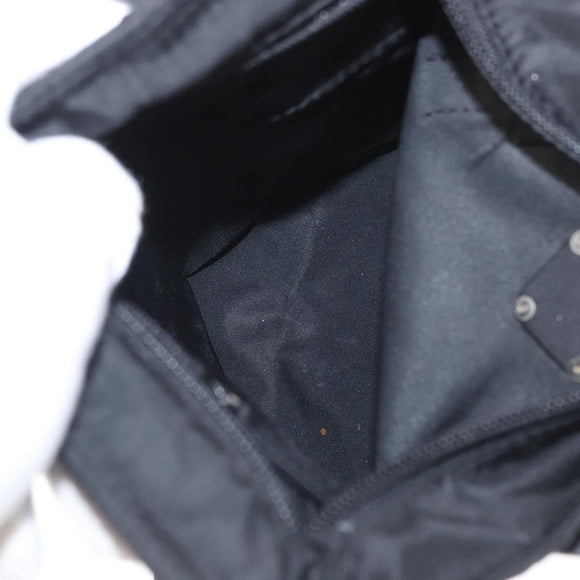 PRADA Tote Bag Nylon Black Silver Auth bs32082