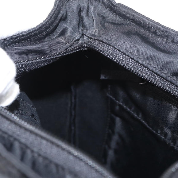 PRADA Tote Bag Nylon Black Silver Auth bs32082