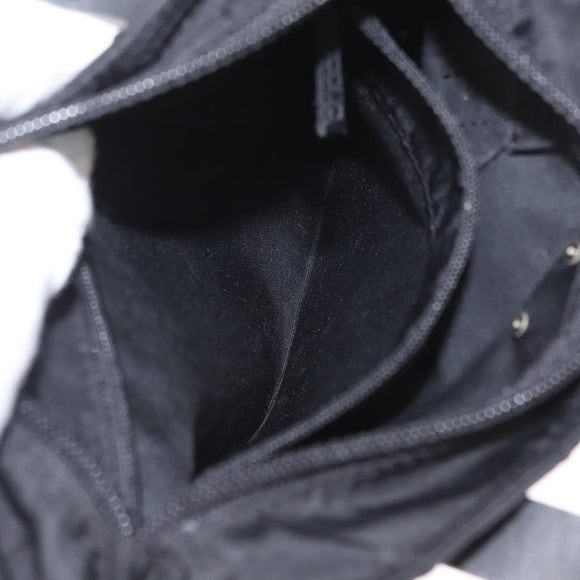 PRADA Tote Bag Nylon Black Silver Auth bs32082