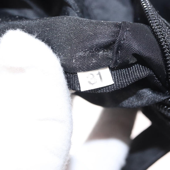 PRADA Tote Bag Nylon Black Silver Auth bs32082