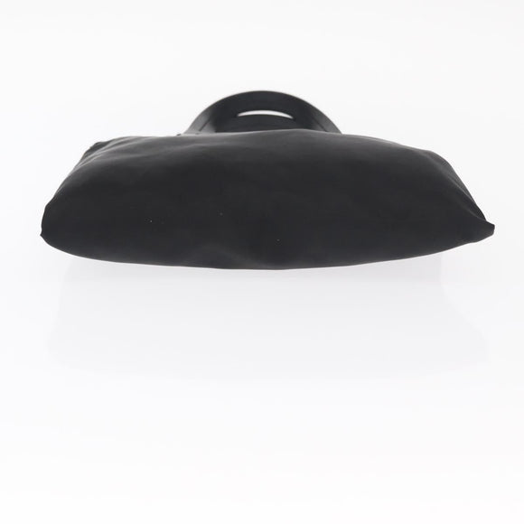PRADA Tote Bag Nylon Black Silver Auth bs32082