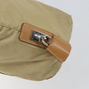 PRADA Tote Bag Nylon Beige Silver Auth bs32083-16