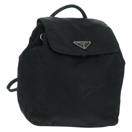 PRADA Backpack Nylon Black Silver Auth bs32084