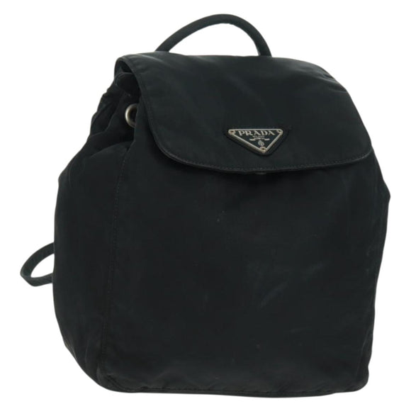 PRADA Backpack Nylon Black Silver Auth bs32084