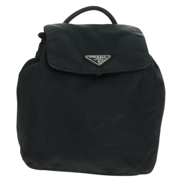 PRADA Backpack Nylon Black Silver Auth bs32084