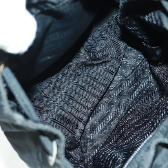 PRADA Backpack Nylon Black Silver Auth bs32084