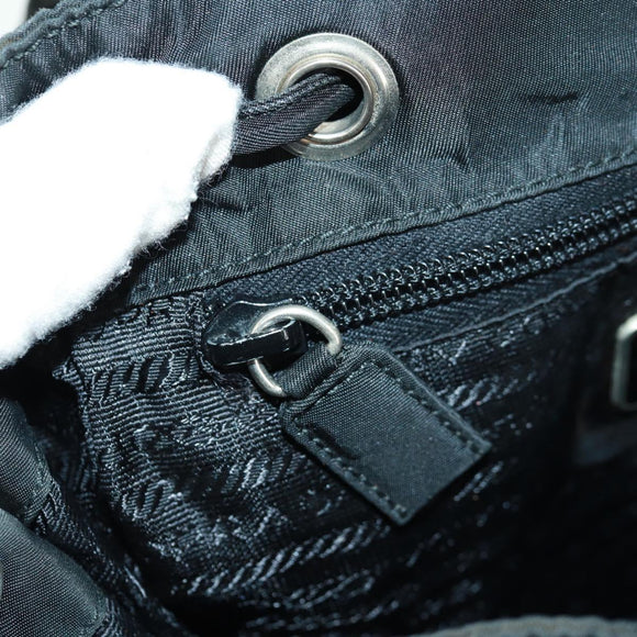 PRADA Backpack Nylon Black Silver Auth bs32084