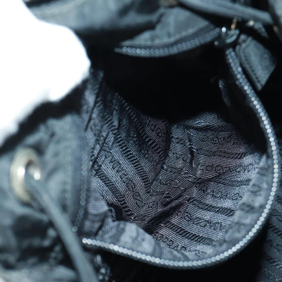 PRADA Backpack Nylon Black Silver Auth bs32084