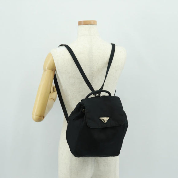 PRADA Backpack Nylon Black Silver Auth bs32084
