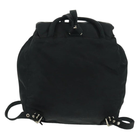 PRADA Backpack Nylon Black Silver Auth bs32084