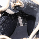 CHANEL Ketting Schoudertas Nylon Leer Zwart Goud CC Auth bs32086-18