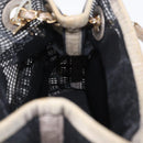 CHANEL Ketting Schoudertas Nylon Leer Zwart Goud CC Auth bs32086-19