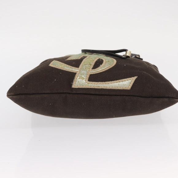 SAINT LAURENT Tote Bag Canvas Black Silver 123435 Auth bs32088