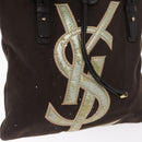 SAINT LAURENT Tote Bag Canvas Black Silver 123435 Auth bs32088-10