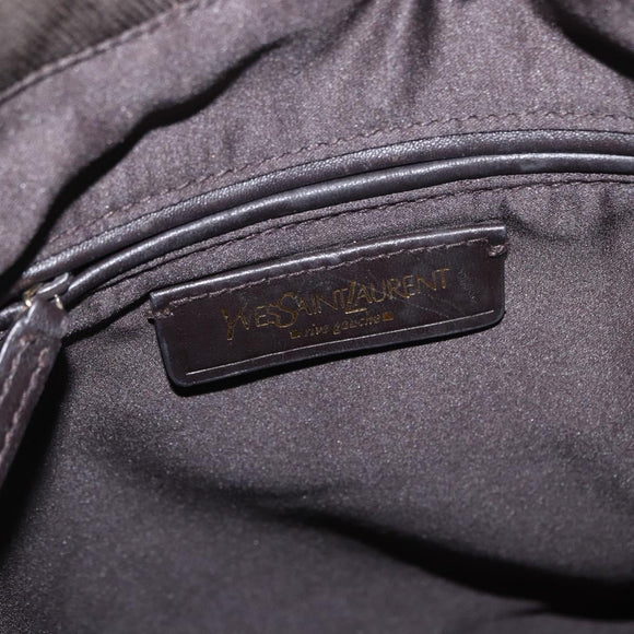 SAINT LAURENT Tote Bag Canvas Black Silver 123435 Auth bs32088