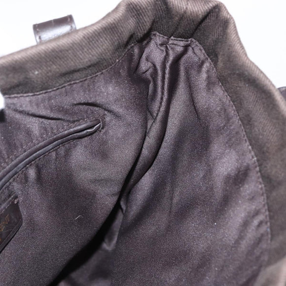 SAINT LAURENT Tote Bag Canvas Black Silver 123435 Auth bs32088