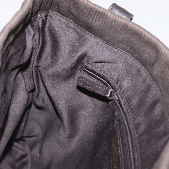 SAINT LAURENT Tote Bag Canvas Black Silver 123435 Auth bs32088