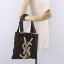 SAINT LAURENT Tote Bag Canvas Black Silver 123435 Auth bs32088-26