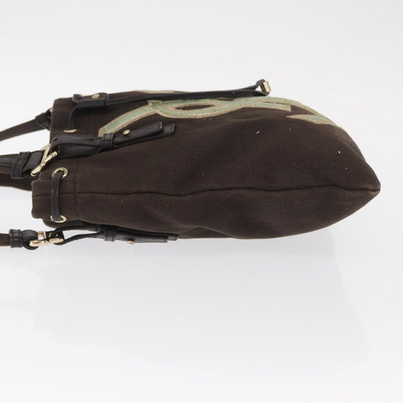 SAINT LAURENT Tote Bag Canvas Black Silver 123435 Auth bs32088