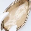 CHANEL Matelasse Pouch Leather Champagne Gold CC Auth bs32089-10