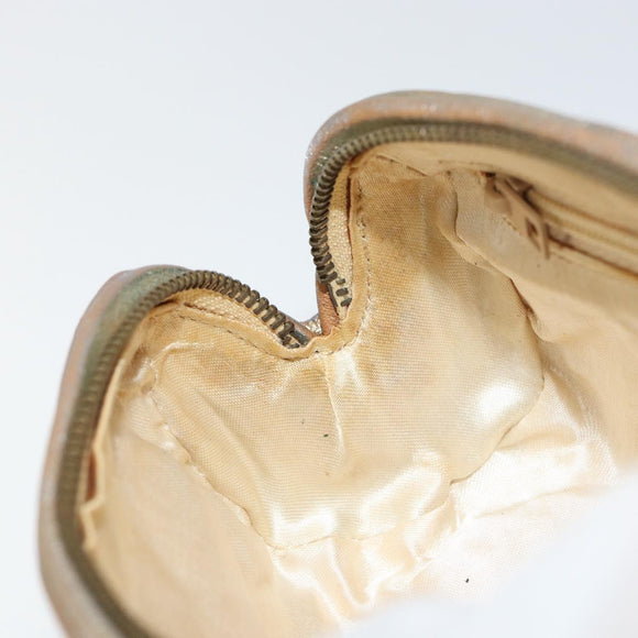 CHANEL Matelasse Pouch Leather Champagne Gold CC Auth bs32089