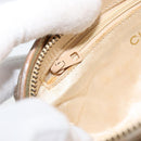 CHANEL Matelasse Pouch Leather Champagne Gold CC Auth bs32089-19