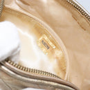 CHANEL Matelasse Pouch Leather Champagne Gold CC Auth bs32089-19