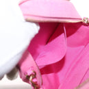 CHANEL Matelassé Chain Shoulder Bag Canvas Pink Gold CC Auth bs32090-22