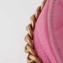 CHANEL Matelassé Chain Shoulder Bag Canvas Pink Gold CC Auth bs32090-8